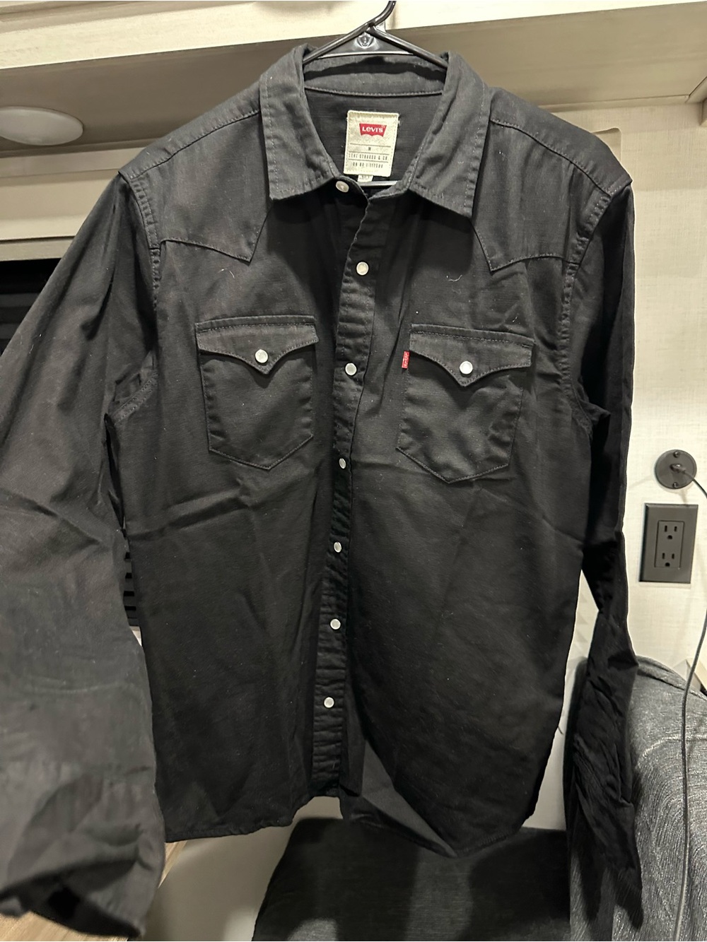 Levi's Black Western Shirt Jacket with Snap Buttons size M